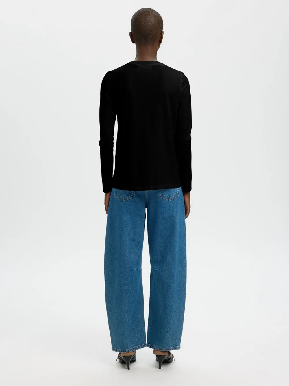 Selected Women Essential Langærmet T-shirt, , M-Dame T-Shirts & Toppe