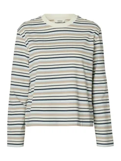 Clearance Essential Striped Boxy T-shirt, , M Dame T-Shirts & Toppe