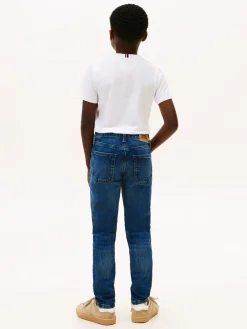 Tommy Hilfiger Faded Straight Leg Jeans, , 164 cm-Børn Jeans