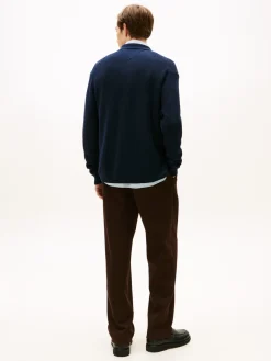 Tommy Hilfiger Fisherman Rib Coach Cardigan, , XXL- Cardigans