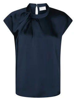 Neo Noir Fleur Drapy Satin Bluse, , 38-Dame Bluser & Skjorter