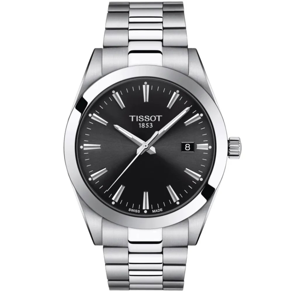 Online Gentleman T127.410.11.051.00 Herreur, Sølv, Sort Urskive, 40 mm Ure