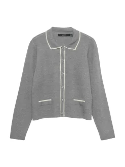 Discount Gold Poloneck Cardigan, , S Dame Cardigans