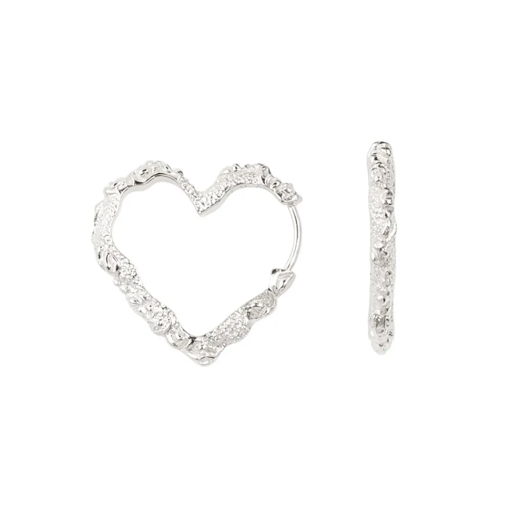 Camille Brinch Heart Crush Hoops,-Dame Øreringe
