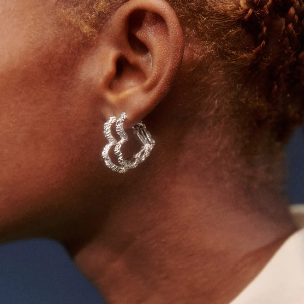 Camille Brinch Heart Crush Hoops,-Dame Øreringe