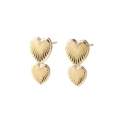 Friihof+Siig Heart Double Øreringe,-Dame Øreringe