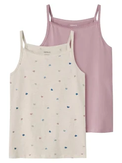 Hot Hearts Strap 2-pak Undertrøje, , 134-140 cm Børn Undertøj & Nattøj