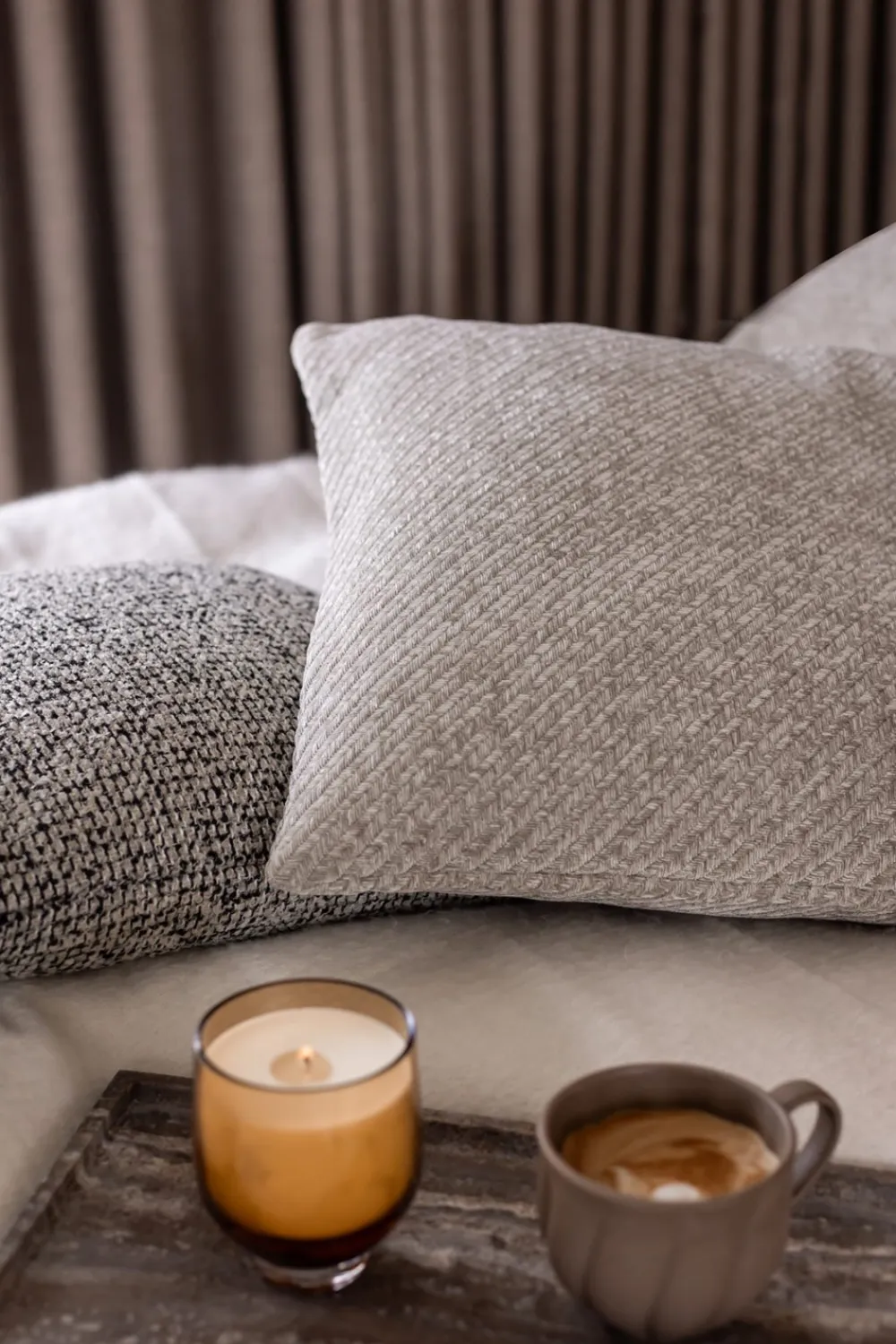 Herringbone Pude, , 45x45 cm Puder