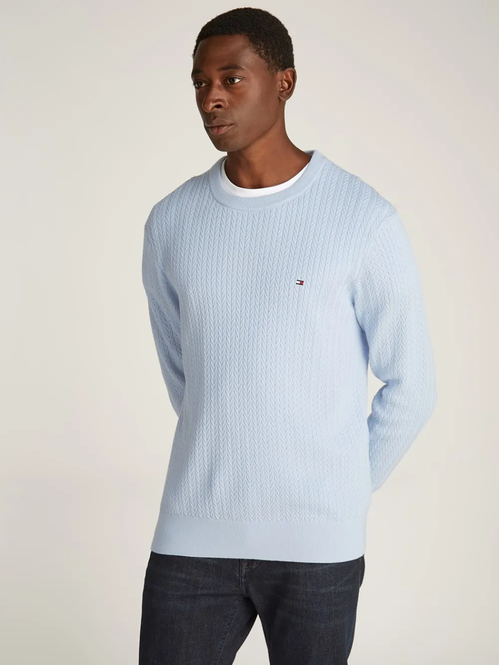 Tommy Hilfiger Herringbone Structure Pullover, , L- Strik