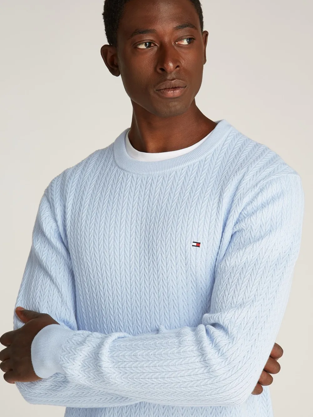 Tommy Hilfiger Herringbone Structure Pullover, , L- Strik