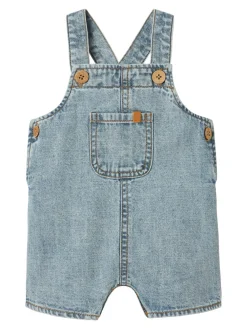 Lil' Atelier Hilbert Denim Shortoverall, , 80 cm-Børn Nederdele & Shorts