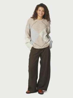 Neo Noir Inga Check Fluff Knit Striktrøje, , 36-Dame Strik & Sweatshirts