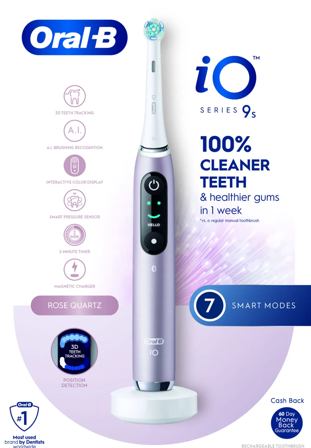 Oral-B iO9 Rose Quarts Eltandbørste- Personlig Pleje