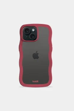 holdit Iphone 15/14/13 Transparent Wavy Cover,-Dame Mobilcovers|Mobilcovers