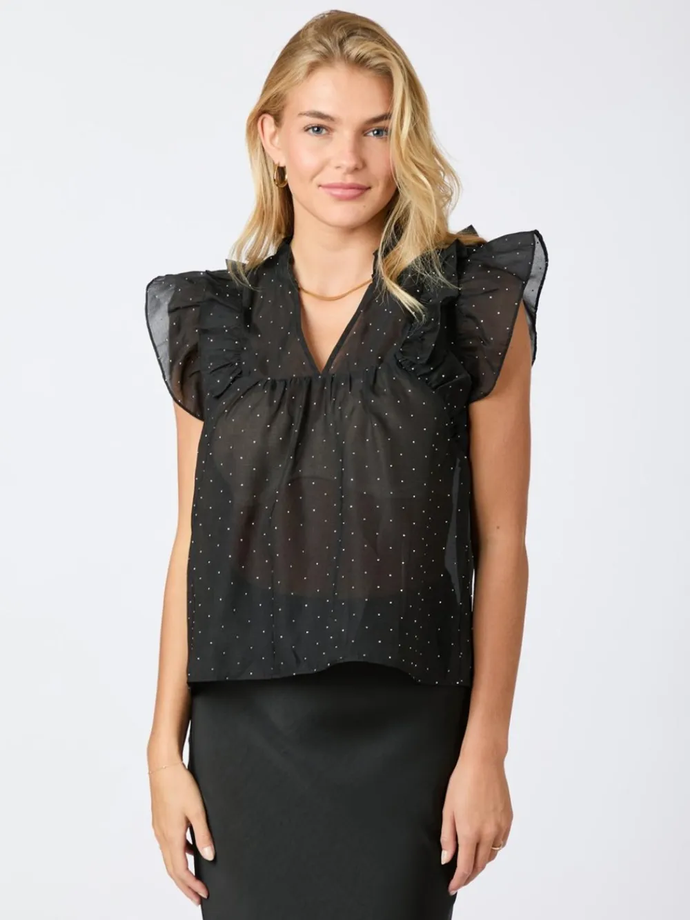 Neo Noir Jayla Bedazzled Top, , 36-Dame Bluser & Skjorter