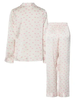 New Jytte Xmas Satin Natsæt, , M Dame Loungewear