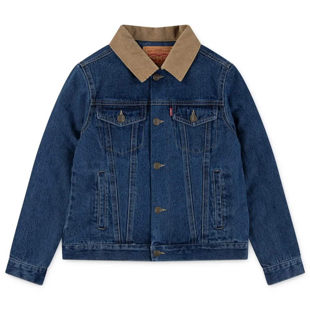 New Kids Quilted Lined Trucker Denimjakke, , 6 år Børn Overtøj