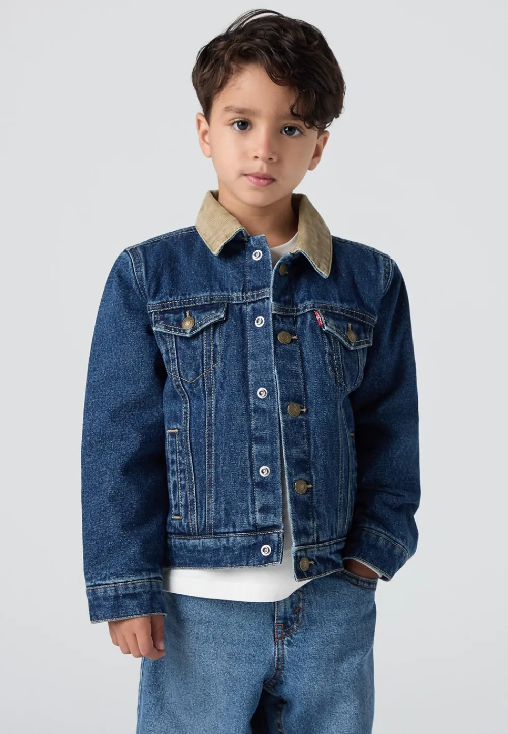 New Kids Quilted Lined Trucker Denimjakke, , 6 år Børn Overtøj