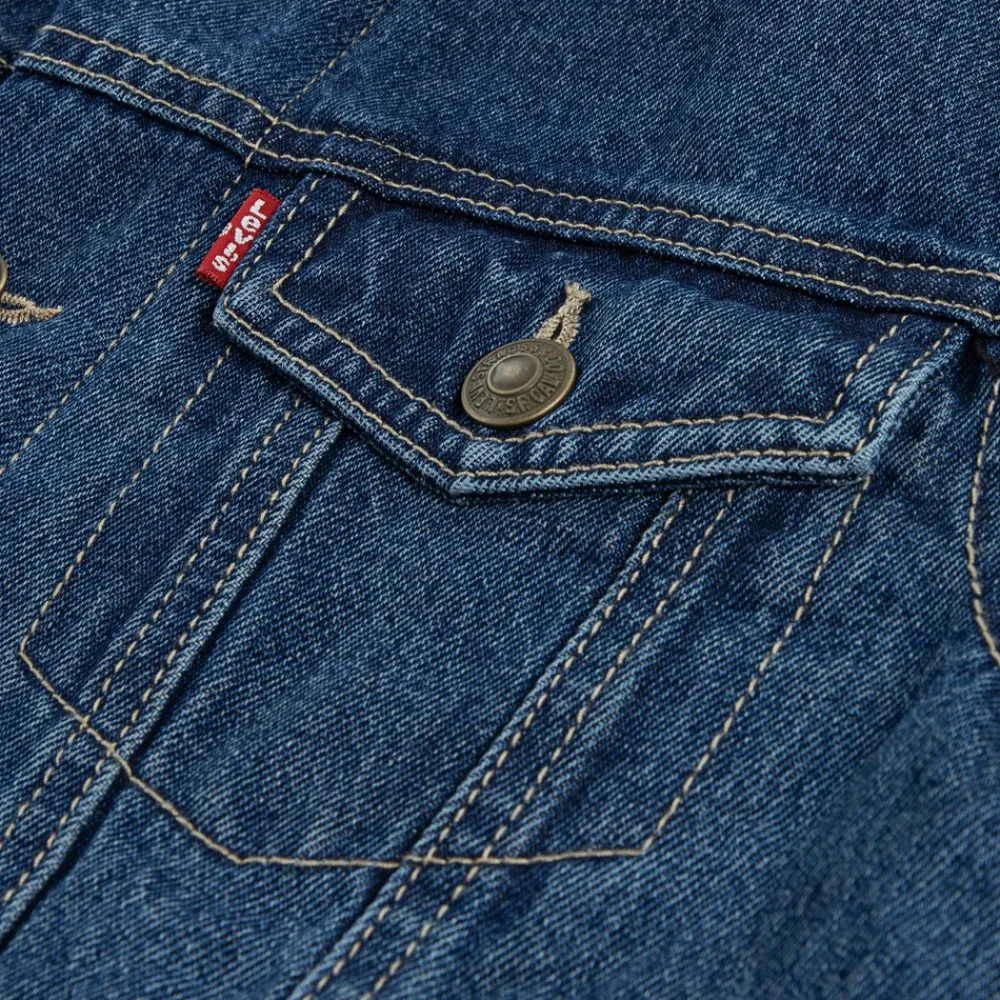New Kids Quilted Lined Trucker Denimjakke, , 6 år Børn Overtøj