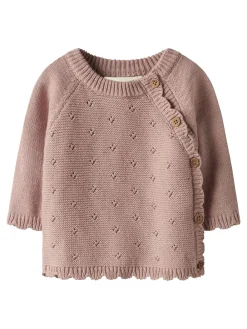 Lil' Atelier Laguna Wrap Knit Cardigan, , 80 cm-Børn Cardigans
