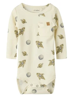 Lil' Atelier Layo Geo Slim Body, , 80 cm-Børn Bodies & Heldragter