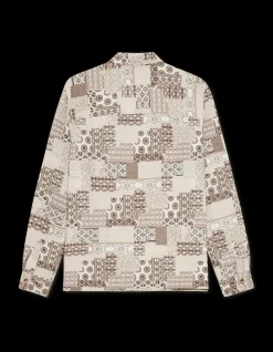 New Layton Patchwork Jacquard Overshirt, , XL Overshirts