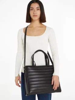 Calvin Klein Line Quilt Medium Tote Taske,-Dame Shoppere