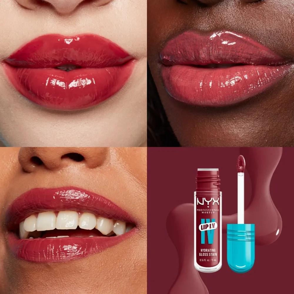 NYX Professional Makeup Lip I.V. Hydrating Gloss Stain Lipgloss,- Læber
