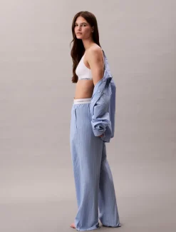 Outlet Logo Poplin Natbukser, , L Dame Loungewear