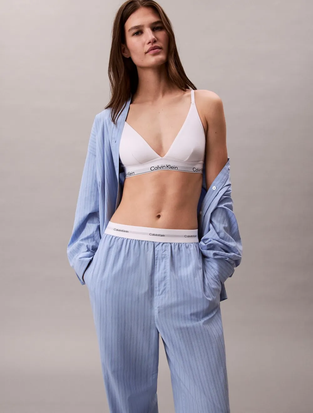 Outlet Logo Poplin Natbukser, , L Dame Loungewear