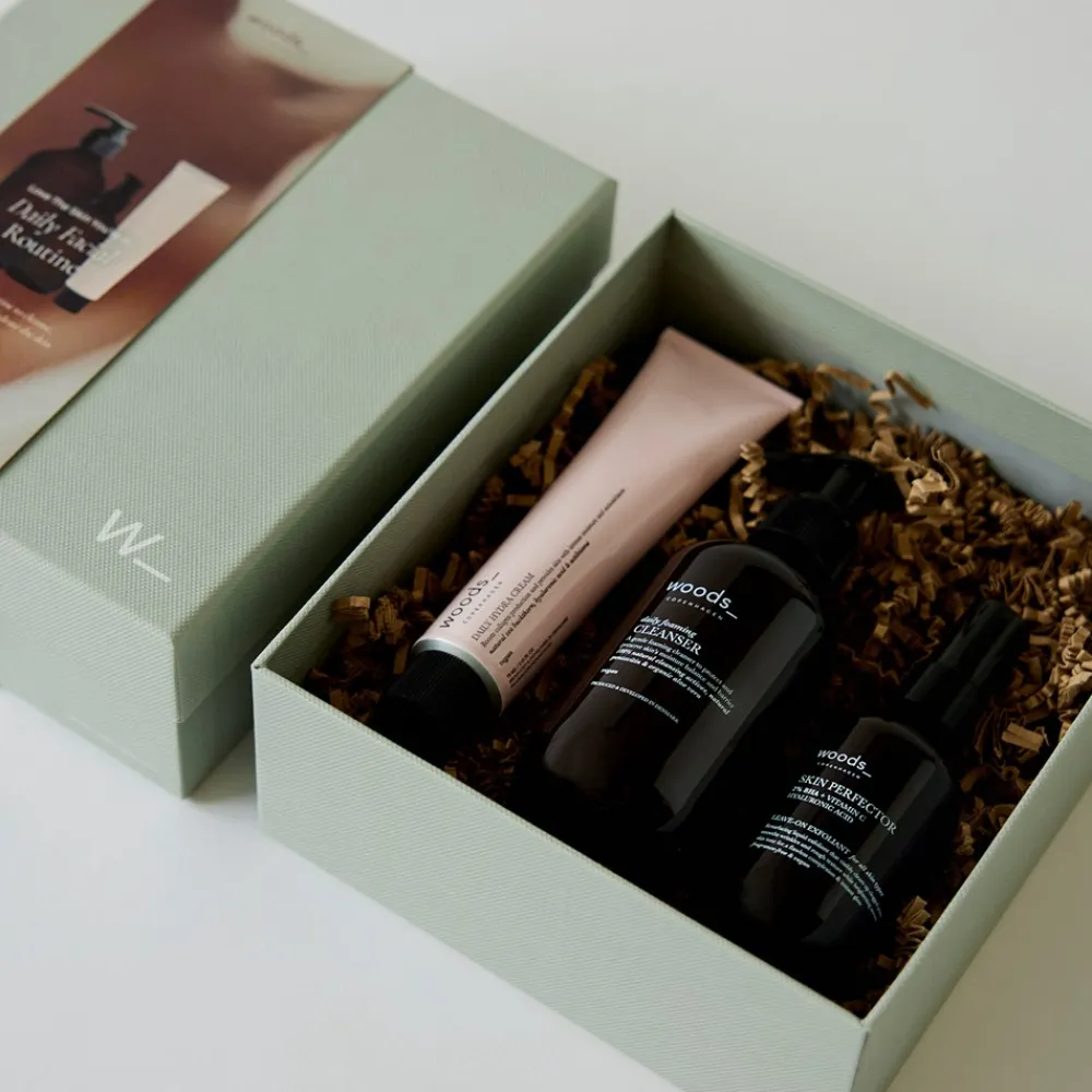 woods_ copenhagen Love The Skin You're In Daily Facial Routine Gaveæske- Gaveæsker Til Hende