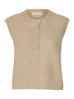 Selected Women Lulu Button Vest, , M-Dame Veste