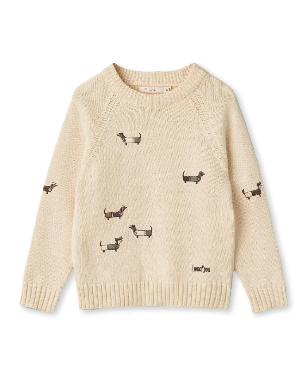 New Mahdi Dog Pullover, , 85 cm Børn Strik & Sweatshirts