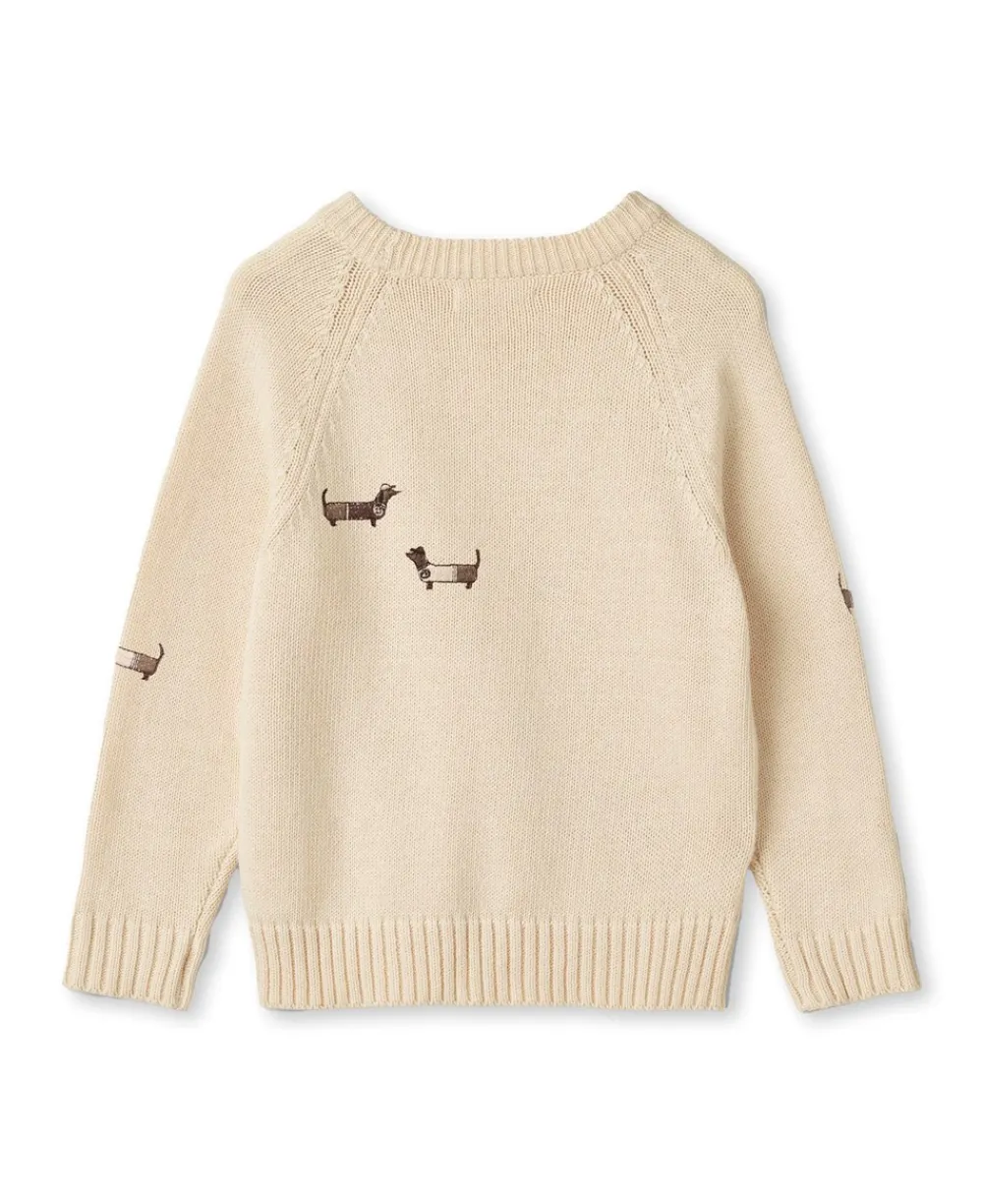 New Mahdi Dog Pullover, , 85 cm Børn Strik & Sweatshirts