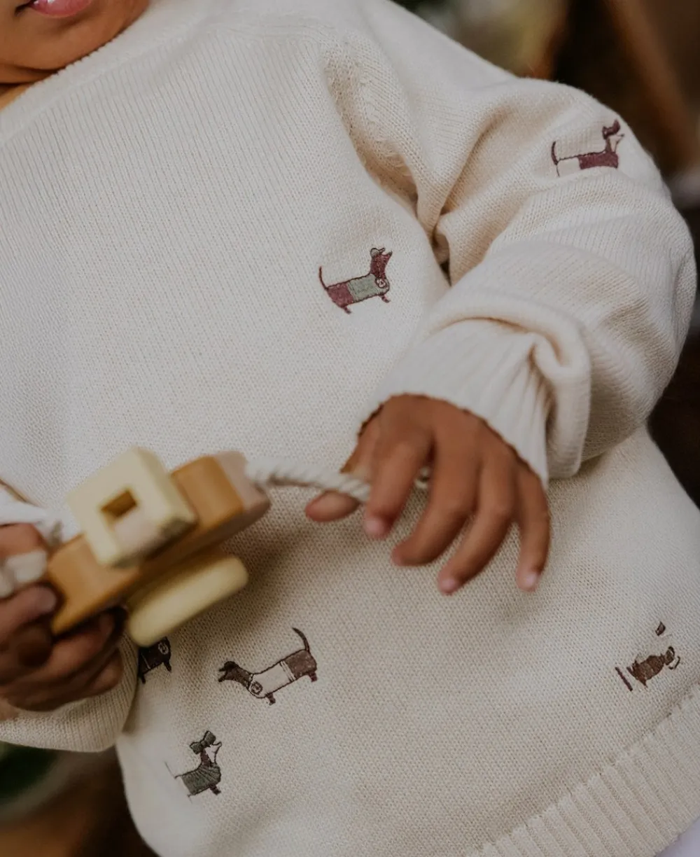 New Mahdi Dog Pullover, , 85 cm Børn Strik & Sweatshirts