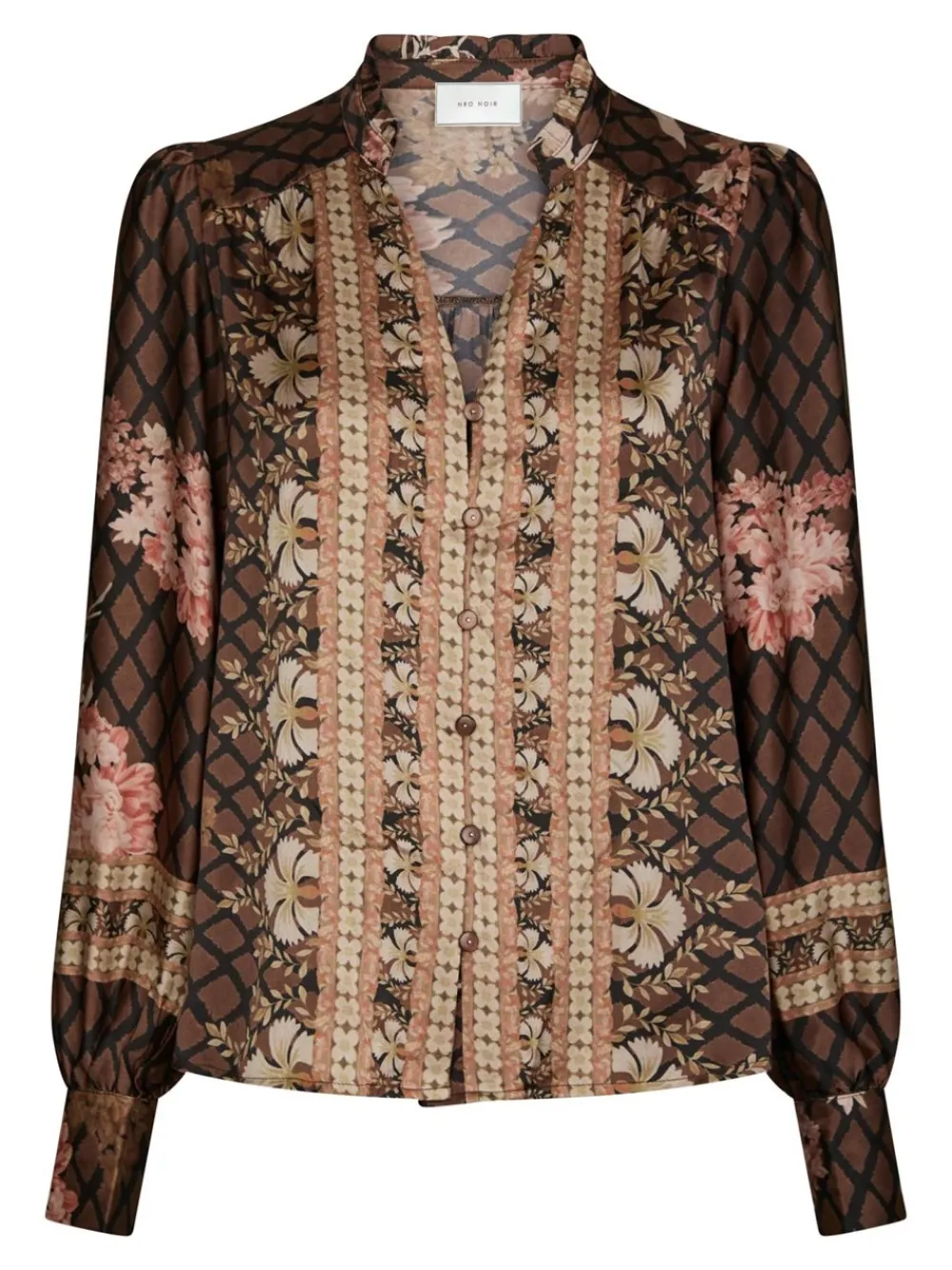 Clearance Massima Botanical Border Bluse, , 38 Dame Bluser & Skjorter