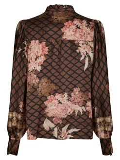 Clearance Massima Botanical Border Bluse, , 38 Dame Bluser & Skjorter