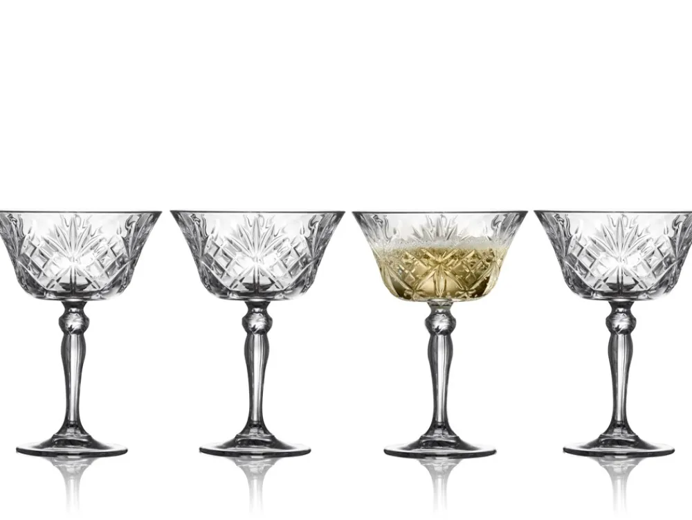 Lyngby Glas Melodia 4-pak Champagneskål, , 26 cl- Glas