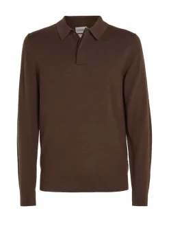 Calvin Klein Merino Polo Pullover, , L- Strik