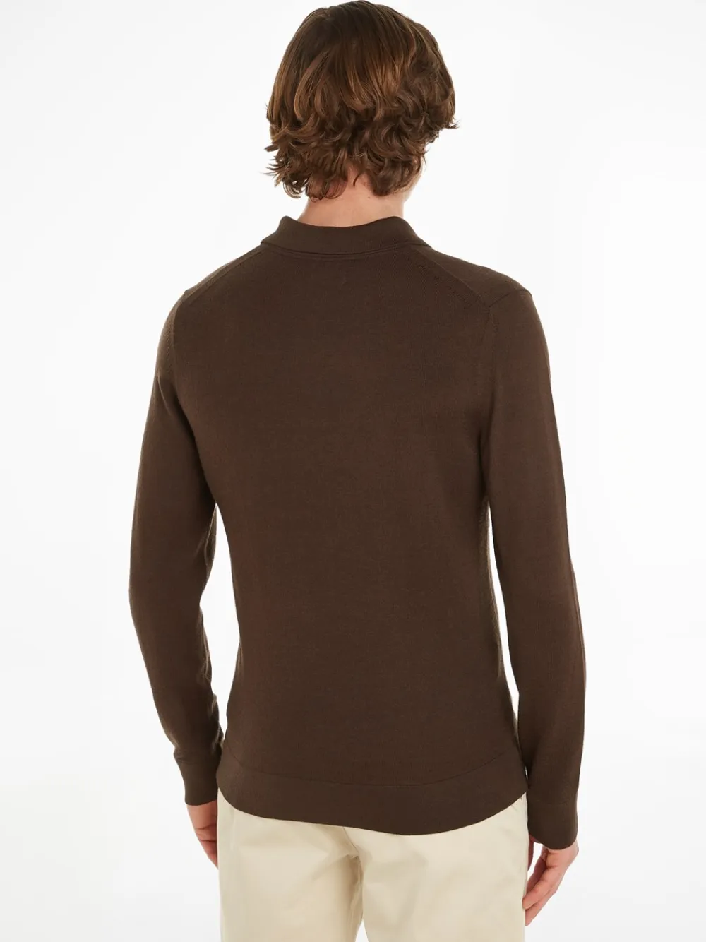 Calvin Klein Merino Polo Pullover, , L- Strik