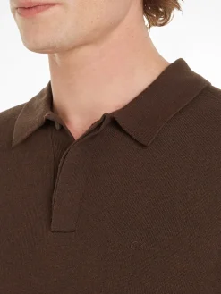 Calvin Klein Merino Polo Pullover, , L- Strik