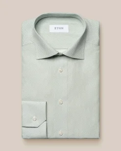 Online Micro Print Signature Poplin Slim Fit Skjorte, , 44 Skjorter