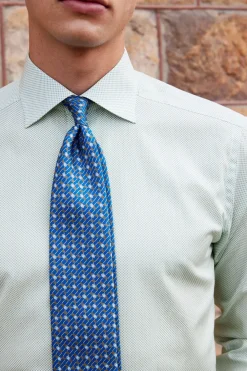 Online Micro Print Signature Poplin Slim Fit Skjorte, , 44 Skjorter
