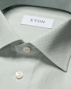 Online Micro Print Signature Poplin Slim Fit Skjorte, , 44 Skjorter