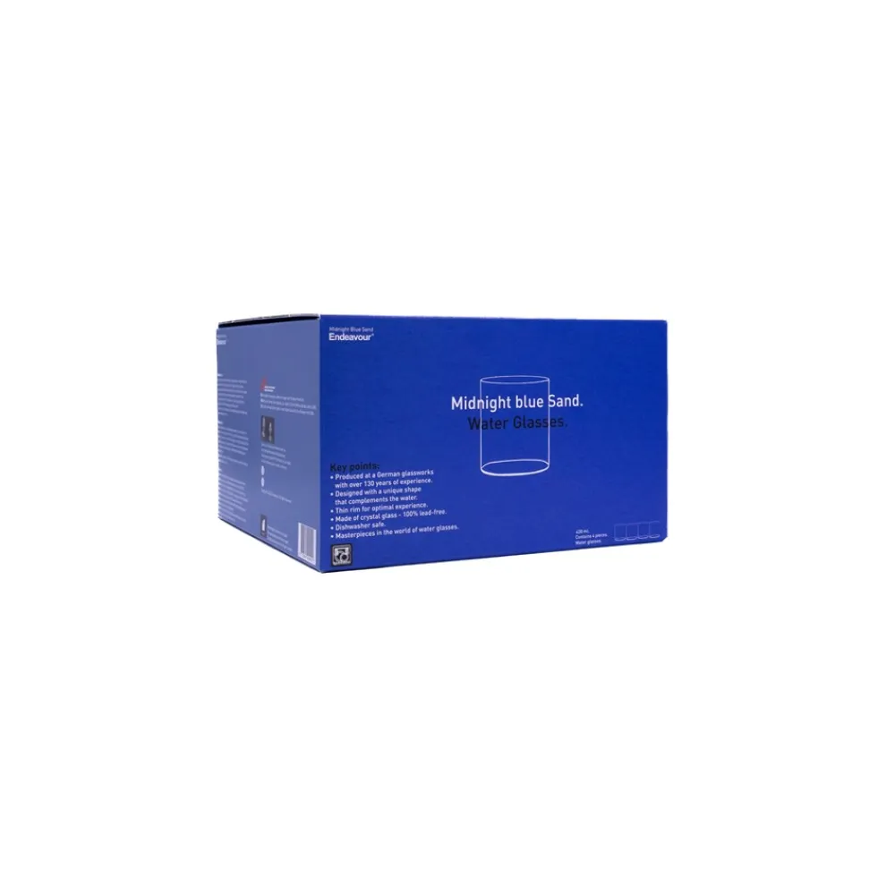 Endeavour Midnight Blue Sand 4-pak Vandglas, , 43 cl- Glas
