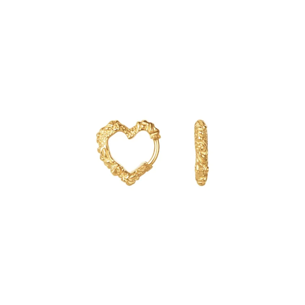 Camille Brinch Mini Heart Crush Hoops,-Dame Øreringe