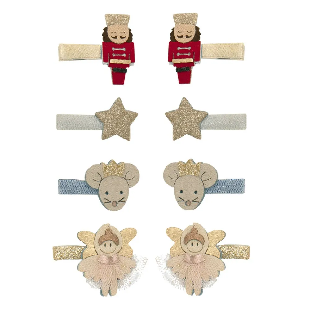 Mimi & Lula Mini Nutcracker Christmas 8 Hårclips-Børn Hårpynt