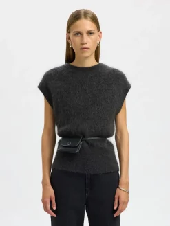 Outlet Mira Mohair Strikvest, , L Dame Veste