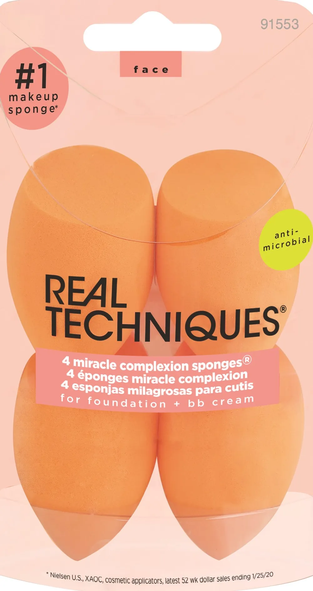Real Techniques Miracle Complexion Sponges, 4 stk- Makeupsvampe