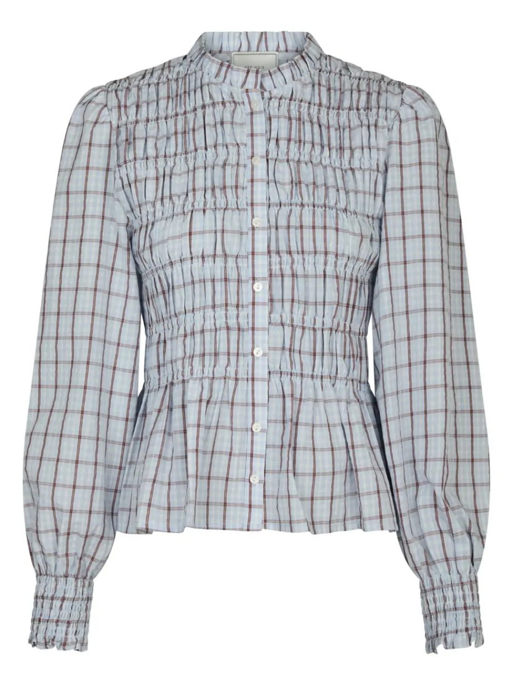 Hot Mocca Smock Check Bluse, , 40 Dame Bluser & Skjorter